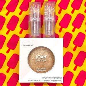 Brand New JOAH Jelly Bomb Highlighter & Two Air Light Satin Lipsticks in Sunrise